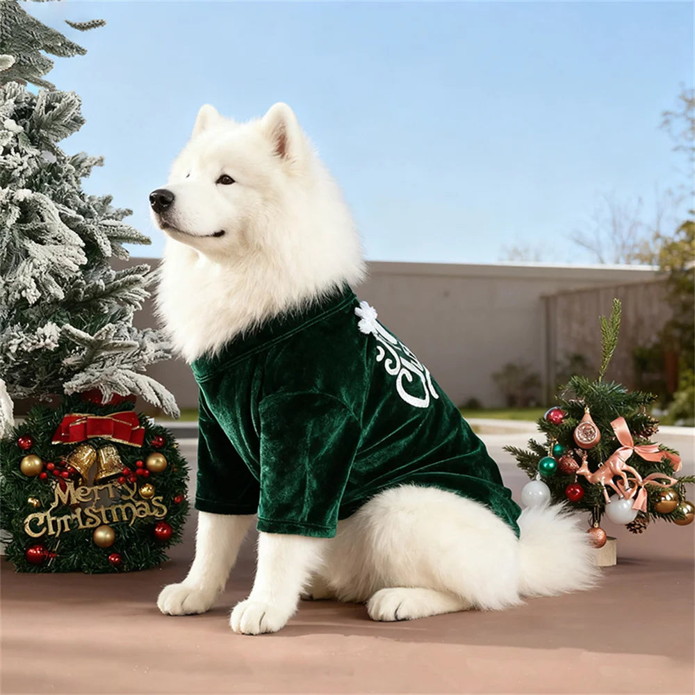 Luxury Christmas Velvet Dog Jumper