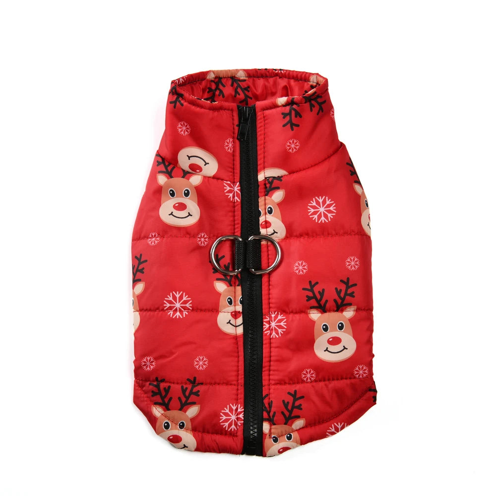 Christmas Print Dog Jacket