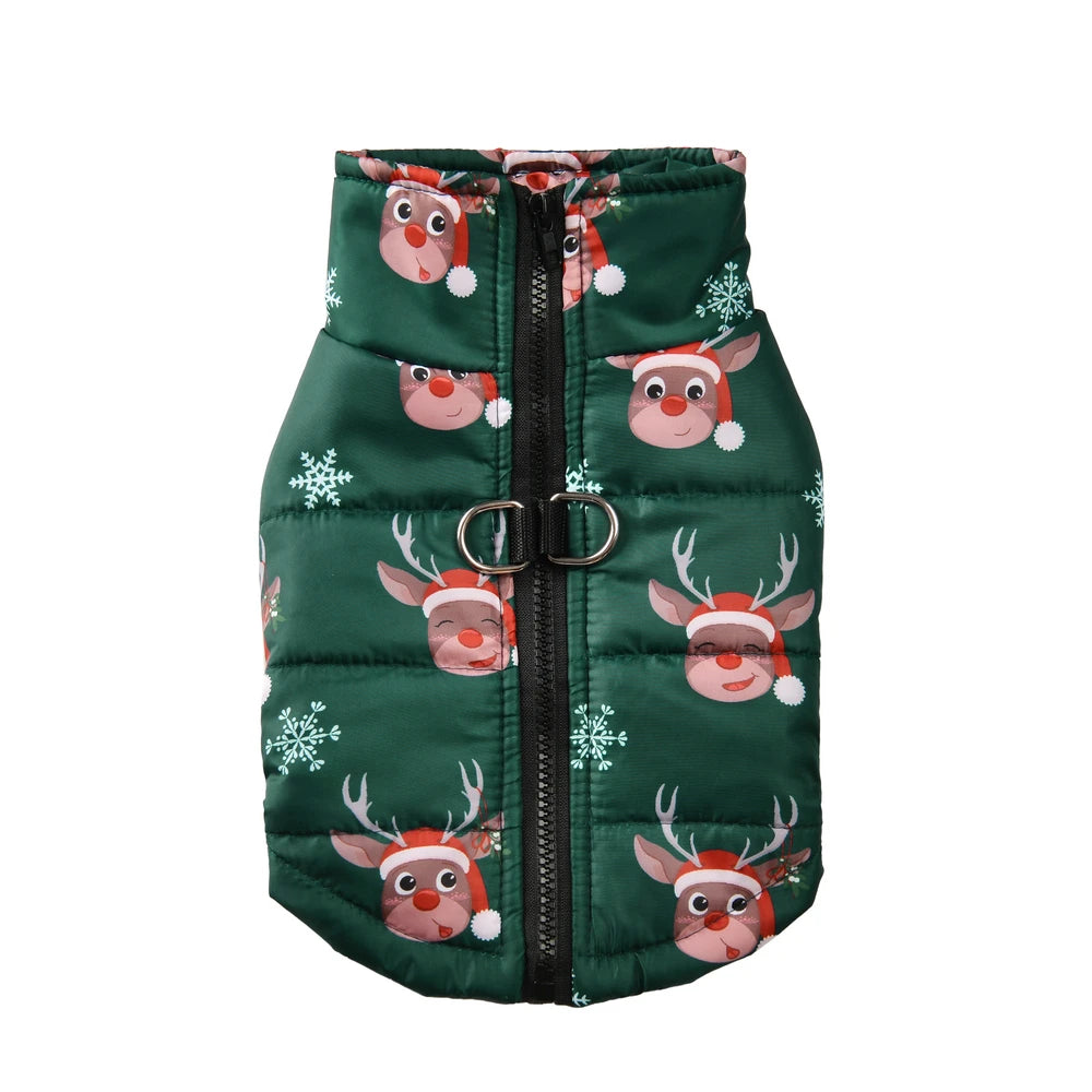 Christmas Print Dog Jacket