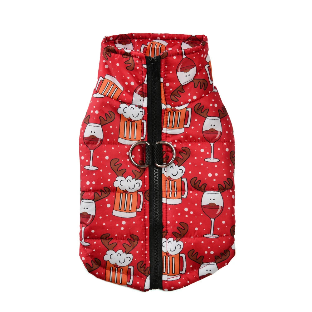 Christmas Print Dog Jacket